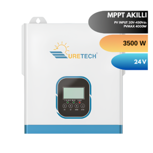 3.5KVA 3500 Watt Tam Sinüs Akıllı 100A (H.V. 30-450Vdc) MPPT İnverter 24Vdc-230Vac 3.5kW